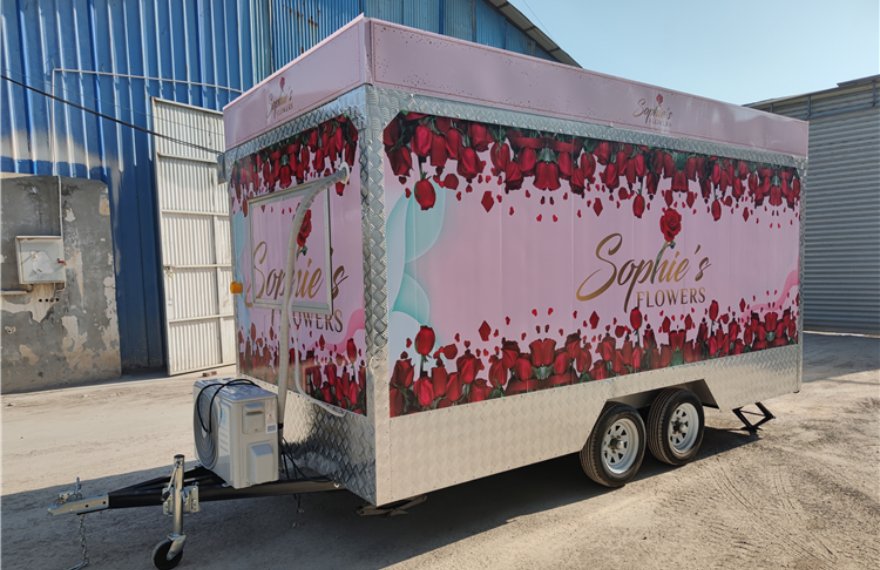 custom mobile flower truck trailer